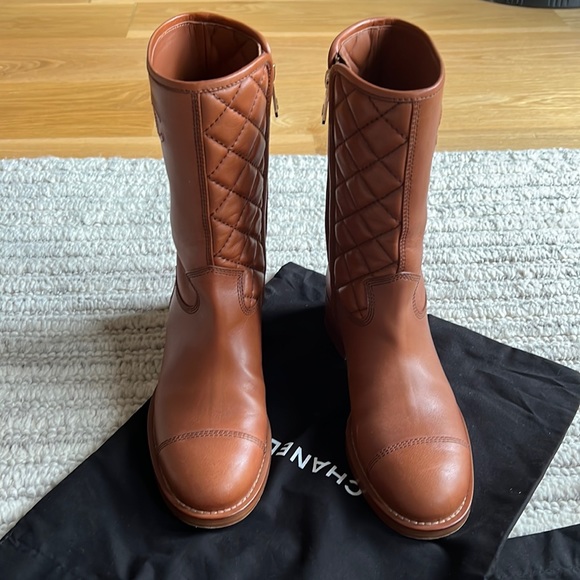Authentic CHANEL Caramel Leather Boots ~Wore once - Picture 2 of 11